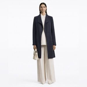 ZARA - Minimal Open Front Navy Coat | Minimalist Cut